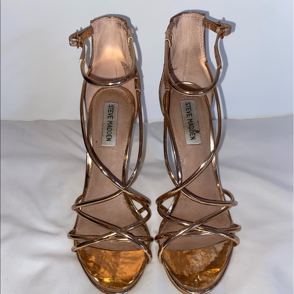 Steve Madden Shoes | Steve Madden Rose Gold Thin Strapped High Heels | Poshmark